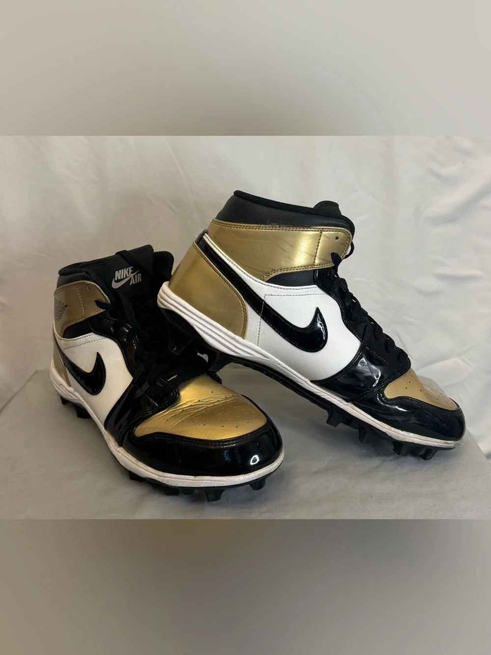 Jordan Men’s Gold Black White Athletic Cleats